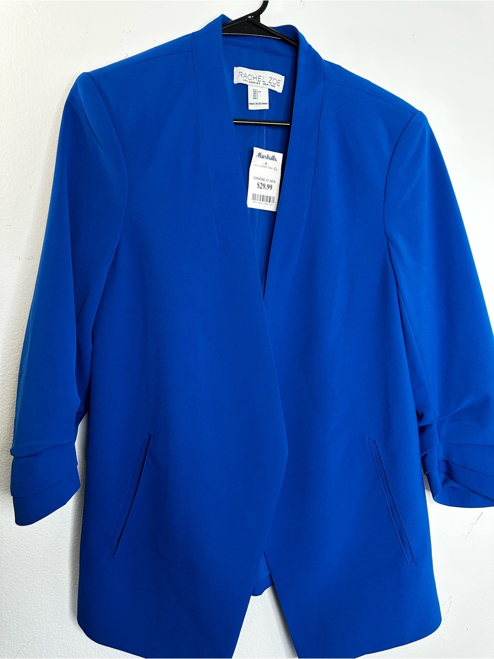Rachel Zoe Bold Cobalt Open Front Blazer